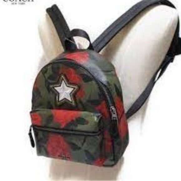 Like New Coach Camouflage Fairytale Rose w Star Mini Charlie Backpack - Picture 3 of 9